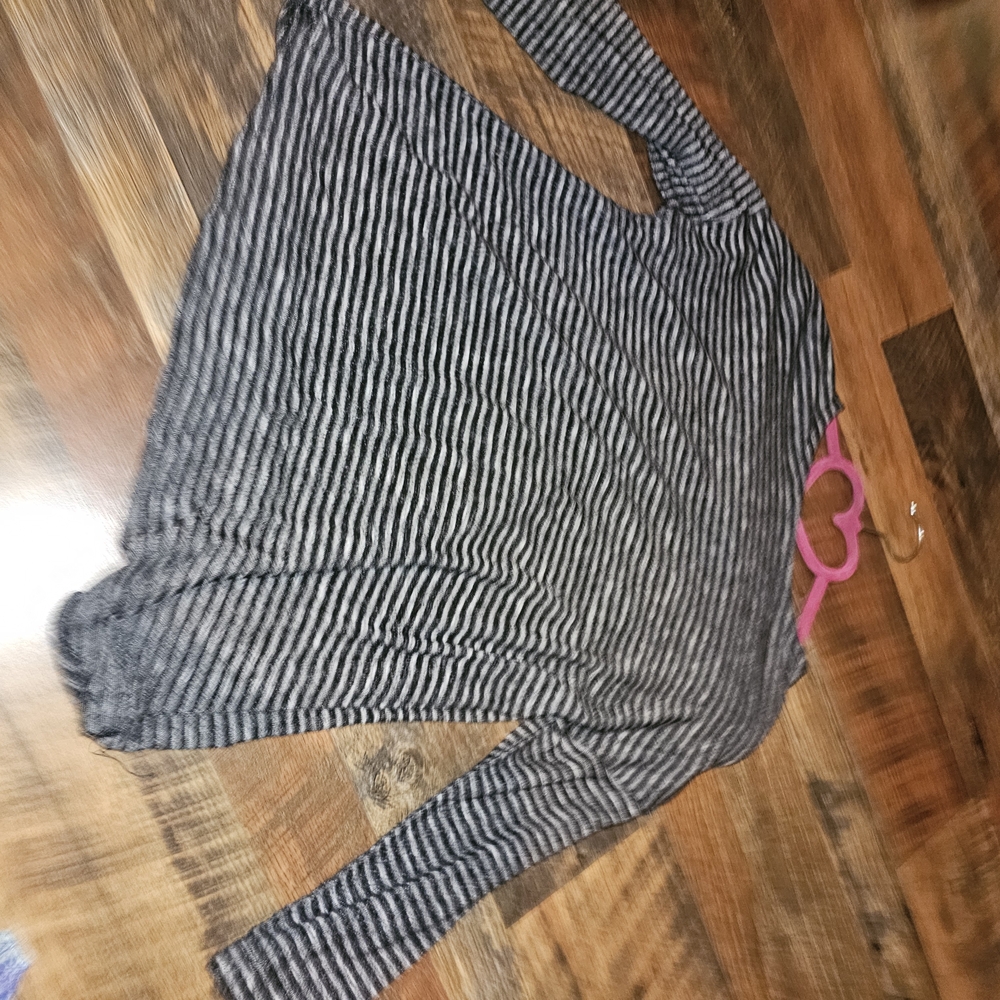 Old Navy Black and Gray Striped Kids Dress